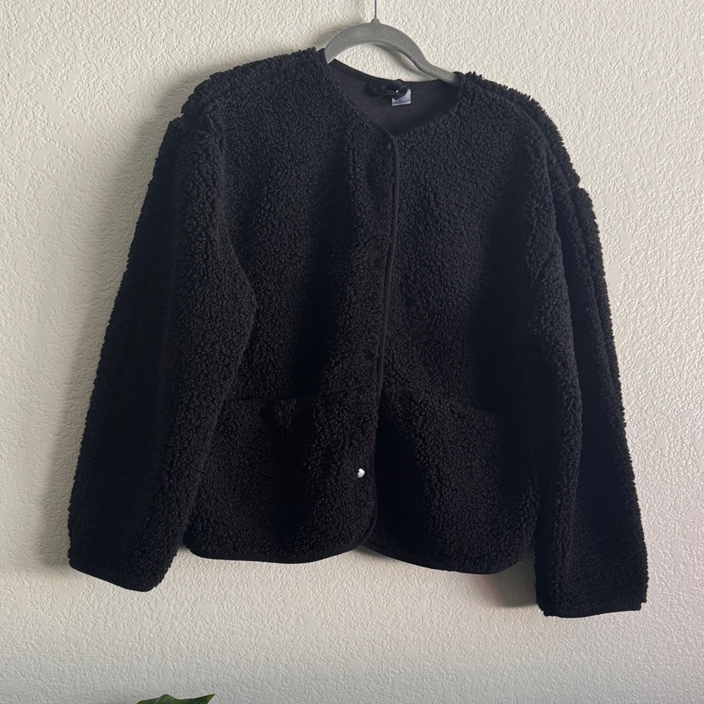 H&M Black Teddy Jacket for Women Size S